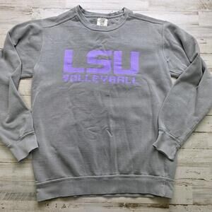 LSU Tigers VOLLEYBALL Graphic Crewneck Sweatshirt Adult Size Small - Gray